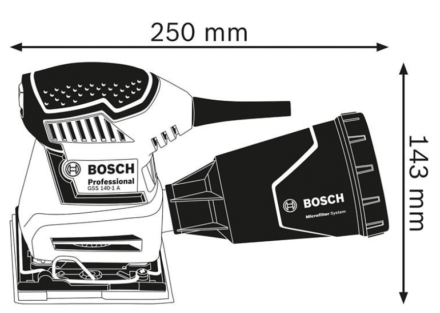 Bosch GSS 140-1 A vlakschuurder (0.601.2A2.100) karton