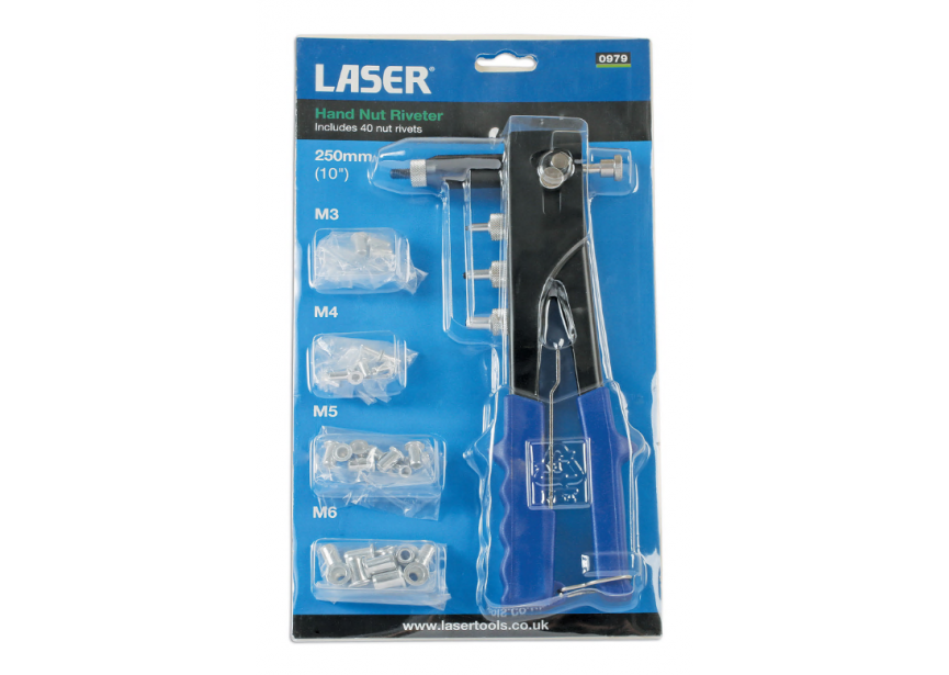 Blindklinkmoertang + 40 moeren LA0979 Laser Tools