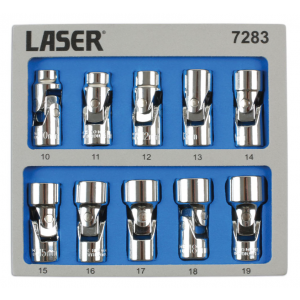 Doppenset 3/8 cardan 10dlg LA7283 Laser Tools (10-19mm 6-kant)