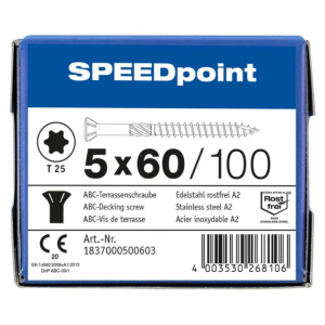 Terrasschroef SPEEDpoint 5.0 x 60 /100st Inox A2 T25