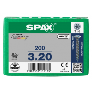 SPS SPAX 3.0 x 20 T10 Wirox /200st (1191010300203)