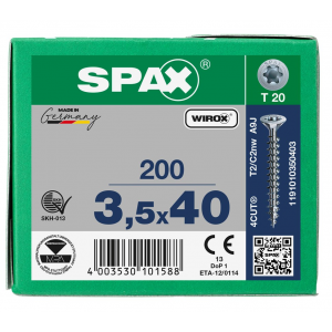 SPS SPAX 3.5 x 40 T20 Wirox /200st (1191010350403)