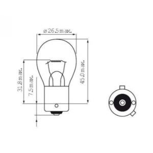 Autolamp 12V-21W-BAU15s /2st (07.250.58) oranje