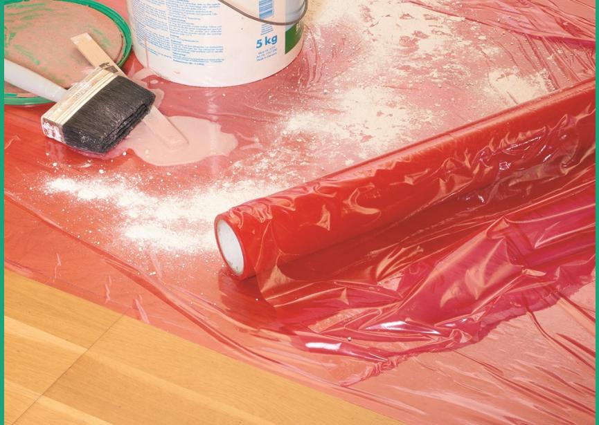 Afdekfolie Dustprotect rood 700mmx25m harde oppervlakken Carat