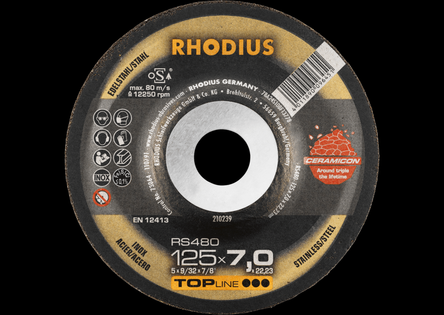Slijpschijf inox 125x7.0mm RS480 ceramic Rhodius (210239)