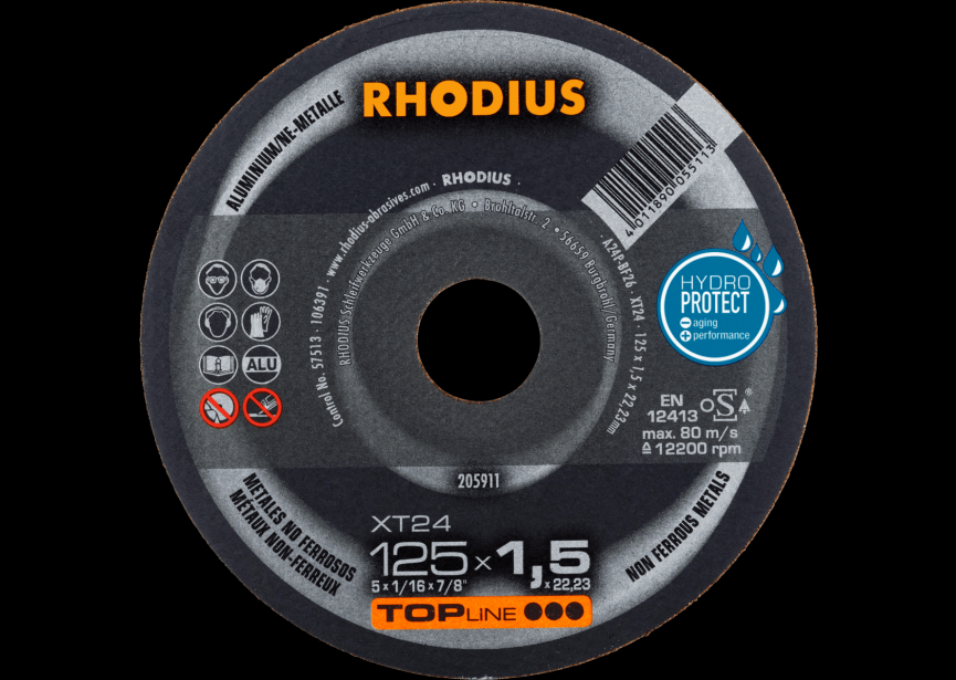 Snijschijf alu 125x1.5mm XT24 Rhodius (205911)