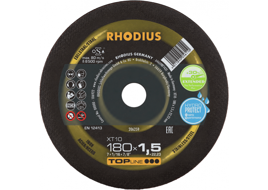 Snijschijf inox 180x1.5mm XT10 Rhodius (206259)