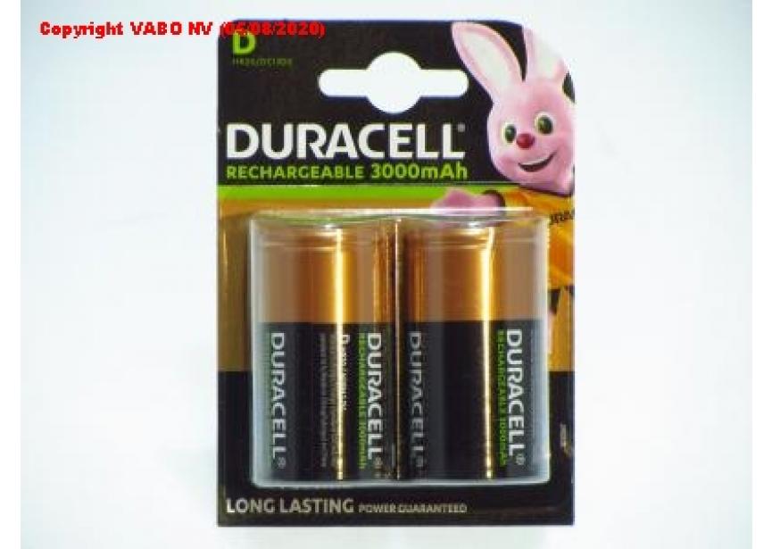 Batterij Duracell D HR20 herlaadbaar (1bli/2bat) 3000mAh