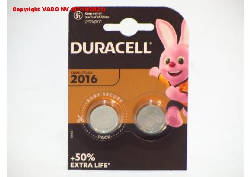Batterij Duracell DL 2016 (1bli/2bat)