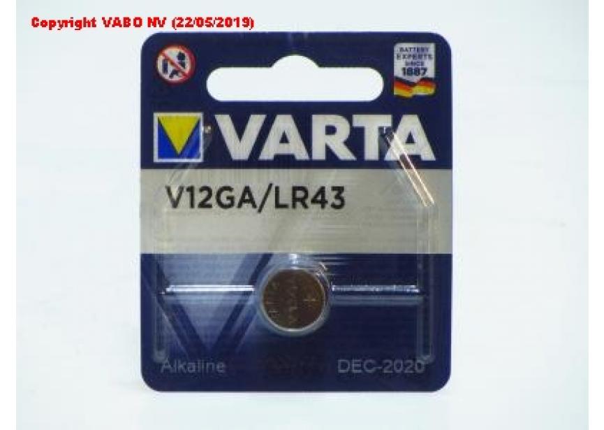 Batterij Varta V12GA-LR43 (1bli/1bat)