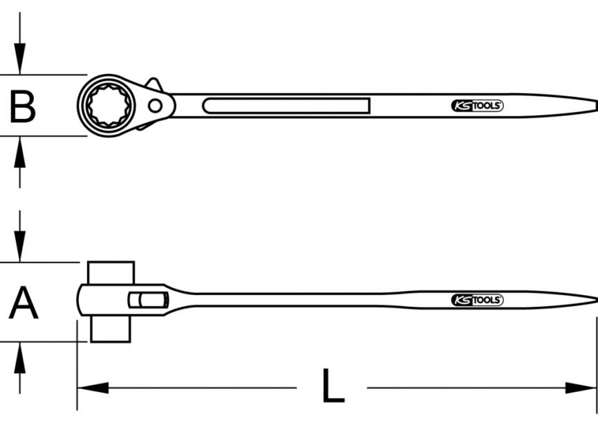 Ratelsleutel zwaar 30x36mm KS-Tools (522.3036)
