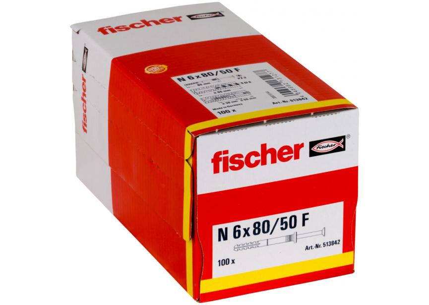 Nagelplug N 6 x 80/50 F /1st Fischer (513842)