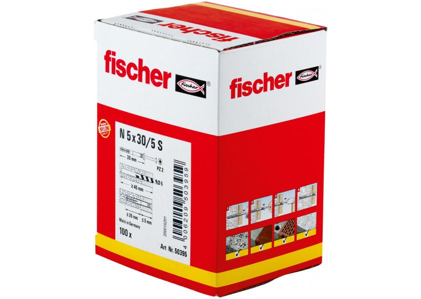 Nagelplug N 5 x 30/5 S /1st Fischer (50395)