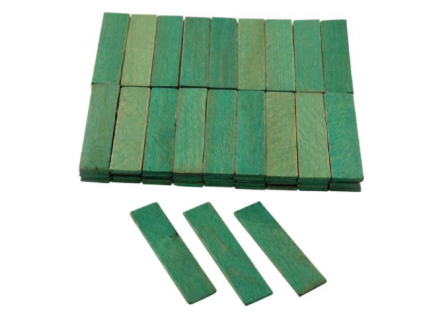 Vulblokje hout 22x3 groen /1st (100st per zakje)