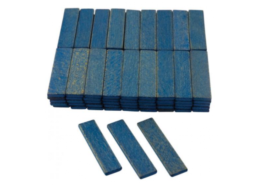 Vulblokje hout 24x5 blauw /1st (100st per zakje)