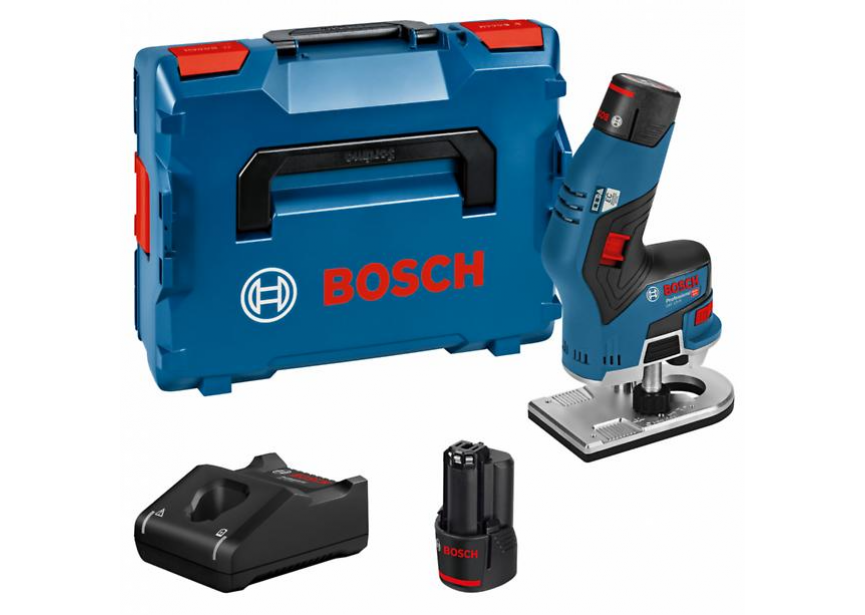 Bosch GKF 12V-8 accu boven/kantenfrees (2x3.0Ah) (0.601.6B0.000) L-Boxx