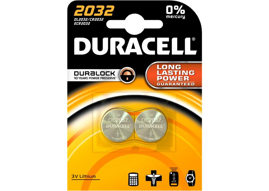 Batterij Duracell DL 2032 (1bli/2bat)