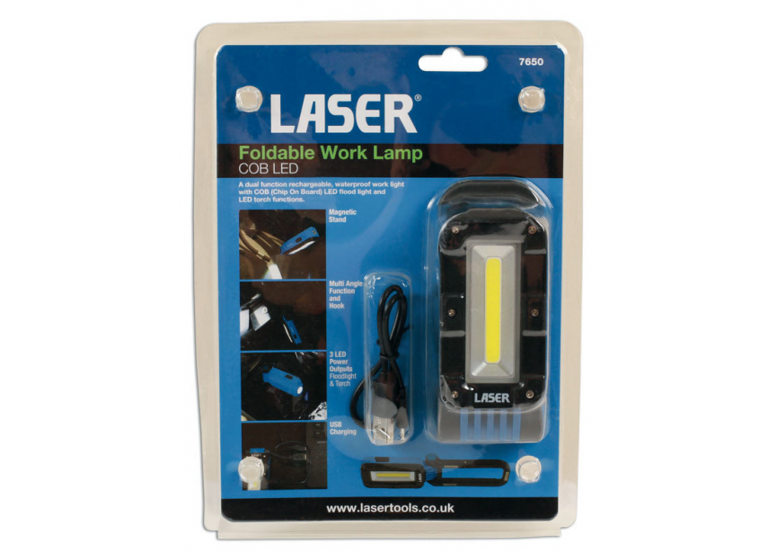 Werkplaatslamp LED opvouwbaar LA7650 Laser Tools (370 Lumen)