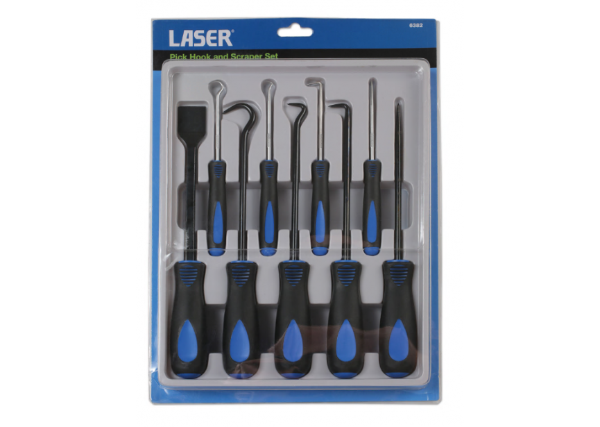 Priem, haak en schraapset 9dlg LA6382 Laser Tools