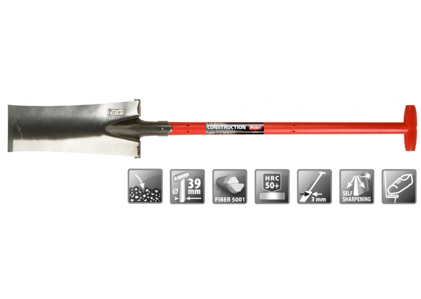Grondwerkspade 380x140mm Fiber T-steel 85cm Polet (101384E)