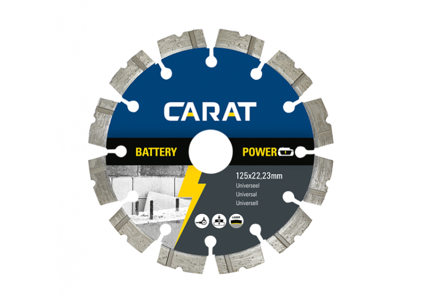 Diamantschijf Battery power Ø125x22.23 CBP universeel CARAT