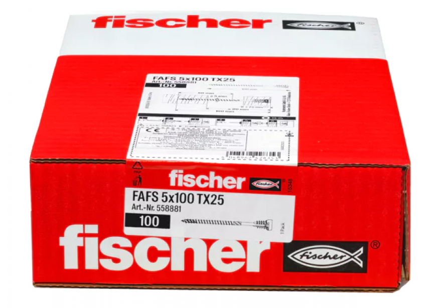 Afstandsschroef FAFS 5.0 x100 TX25 /1st Fischer (558881)