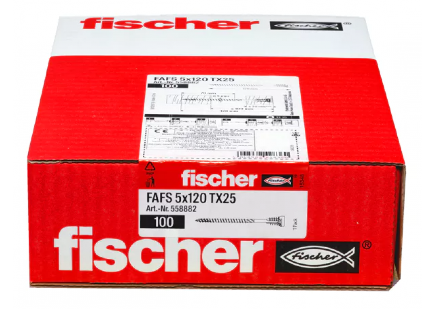 Afstandsschroef FAFS 5.0 x120 TX25 /1st Fischer (558882)