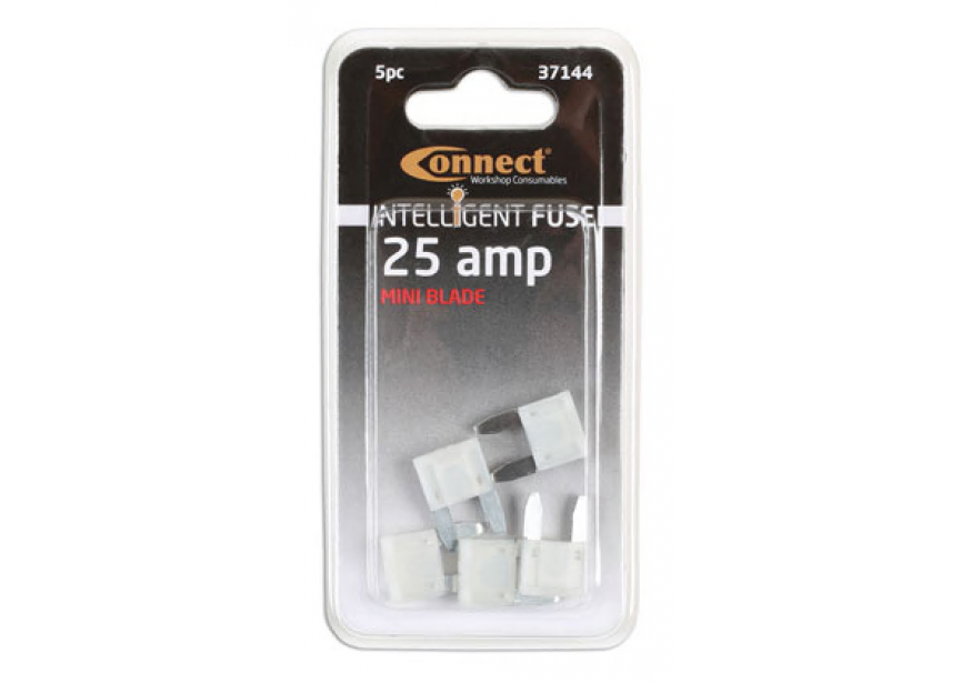 Steekzekering mini LED 25A transp. /5st Connect 37144