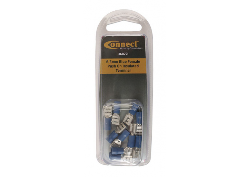 Kabelschoen huls 6.3mm blauw /10st (1.5-2.5mm²) Connect 36872