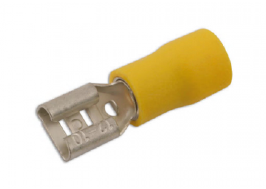 Kabelschoen huls 6.3mm geel /100st (4.0-6.0mm²) Connect 30210