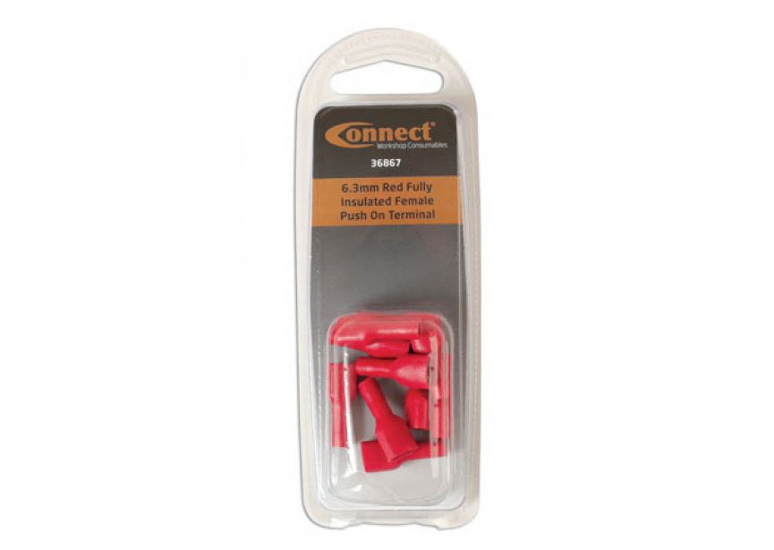 Kabelschoen huls iso 6.3mm rood /10st (0.5-1.5mm²) Connect 36867