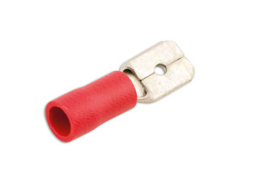 Kabelschoen steek 6.3mm rood /100st (0.5-1.5mm²) Connect 30137
