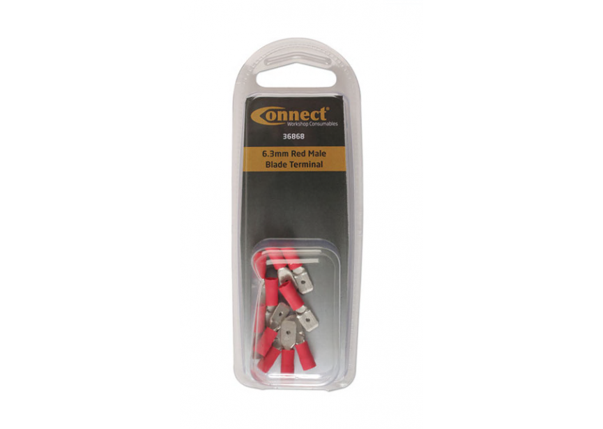 Kabelschoen steek 6.3mm rood /10st (0.5-1.5mm²) Connect 36868