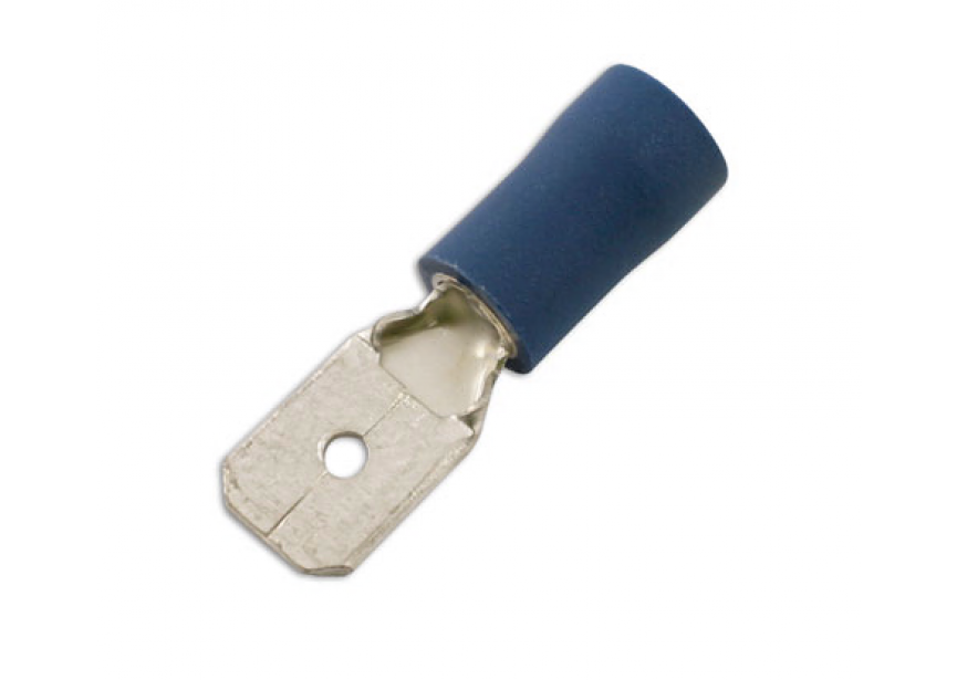 Kabelschoen steek 6.3mm blauw /100st (1.5-2.5mm²) Connect 30175
