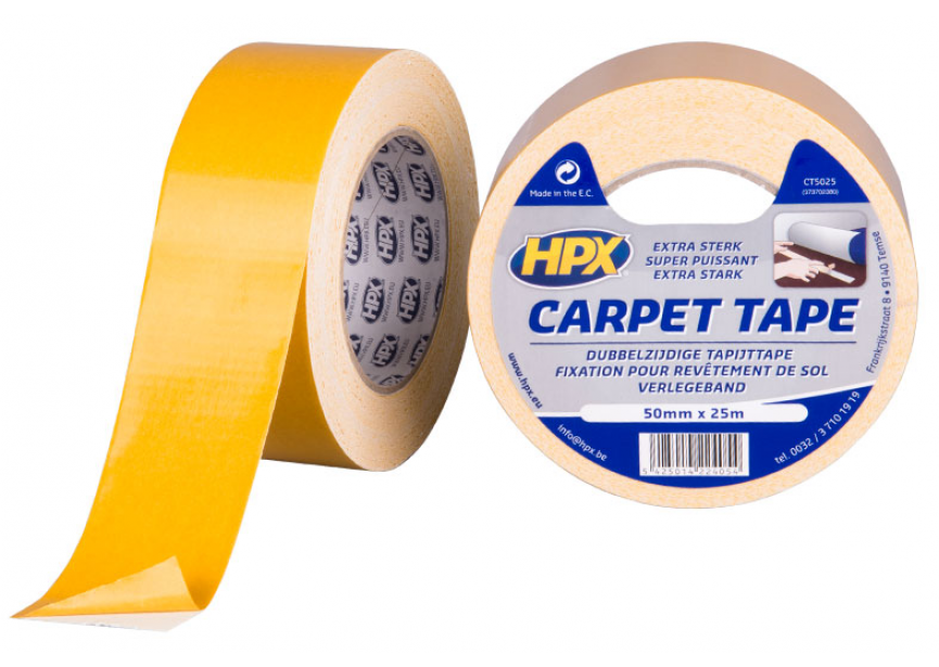 Dubbelzijdige tapijttape 50mmx25m HPX (geweven)