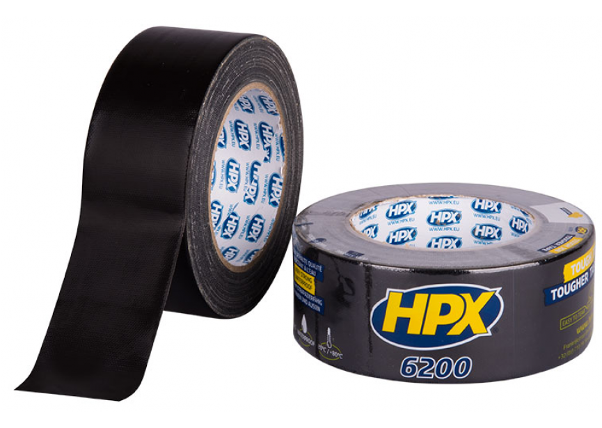 Duct tape HPX 6200 zwart 48mmx25m Repair tape
