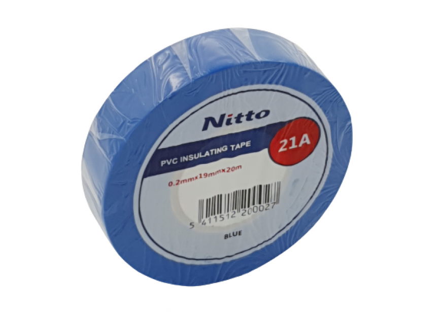 Isolatietape  19mmx20m blauw Nitto 