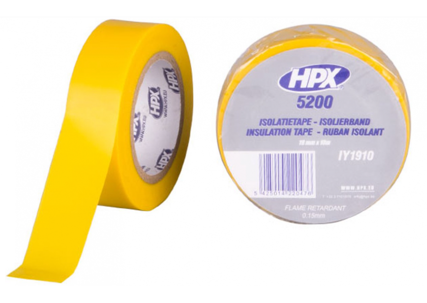 Isolatietape HPX 5200  19mmx10m geel 
