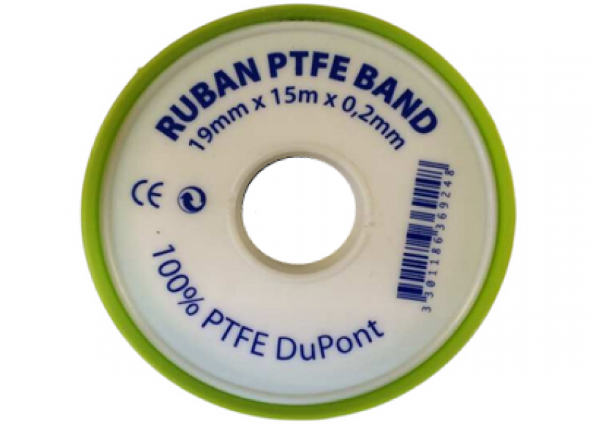 Teflon PTFE tape Pro 0.2x19mmx15m (water/lucht/gas/koolwaterstoffen)