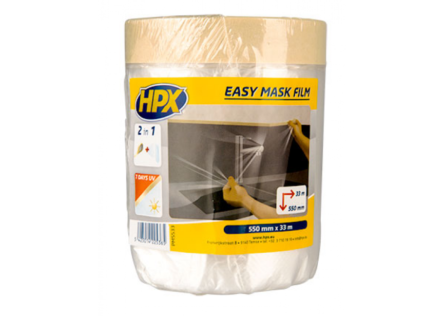 Afdekfolie + tape HPX Indoor  550mmx33m Easy Mask PM5533