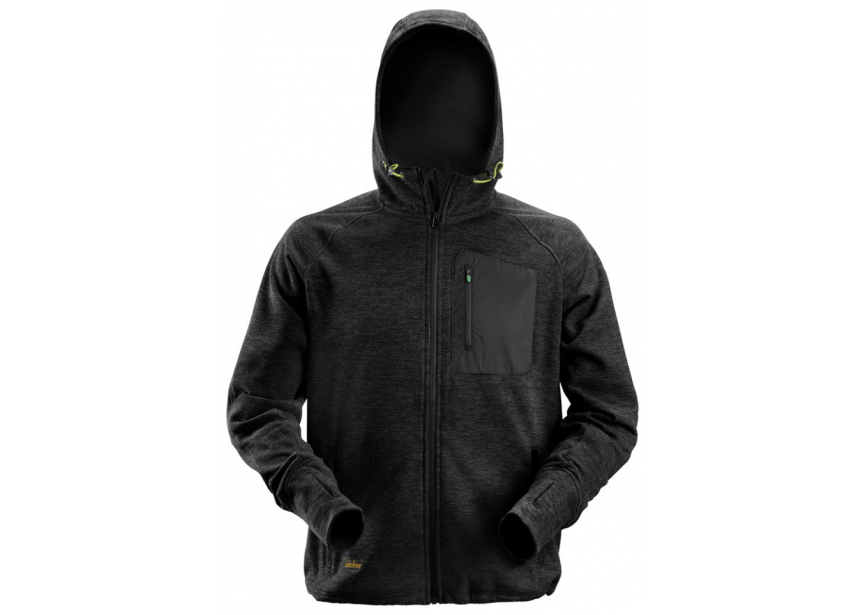 Vest FW fleece hoodie 8041-0404-004 S zwart