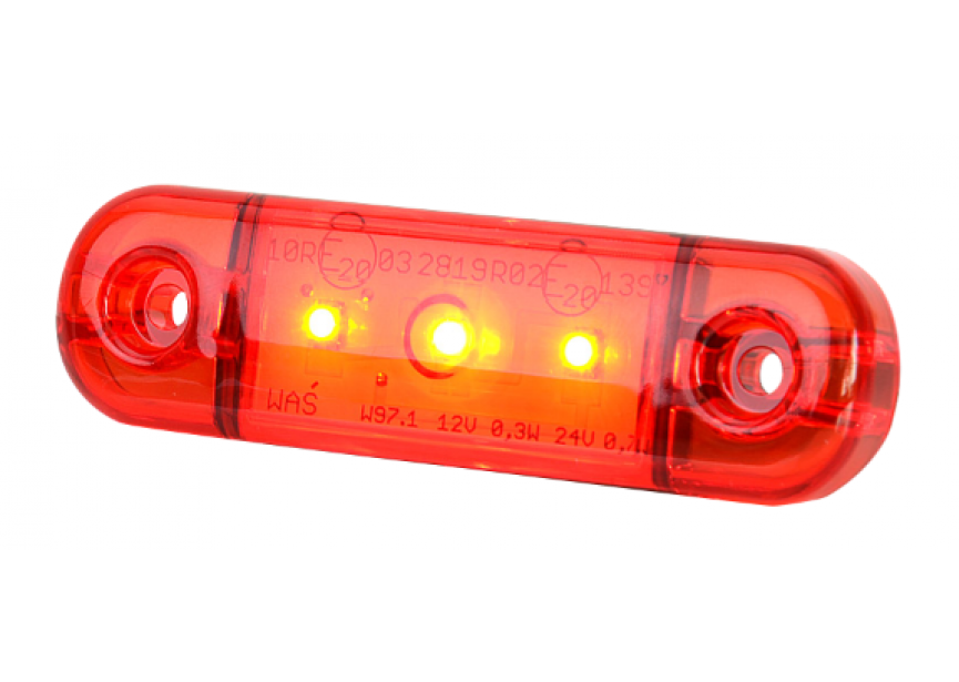 Markeerlicht 3 LEDs rood 84x24mm (201-DV-RO)