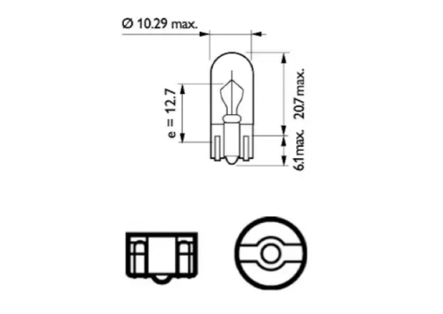 Autolamp 12V-5W-T10 wedgebase /2st (07.250.48)