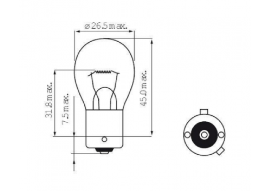 Autolamp 12V-21W-BAU15s /2st (07.250.58) oranje