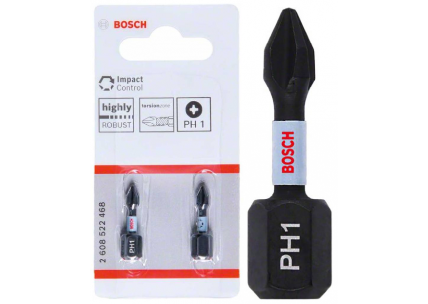 Bit impact PH1 x 25mm /2st Bosch (2.608.522.468)