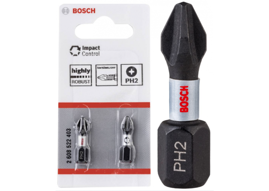 Bit impact PH2 x 25mm /2st Bosch (2.608.522.403)