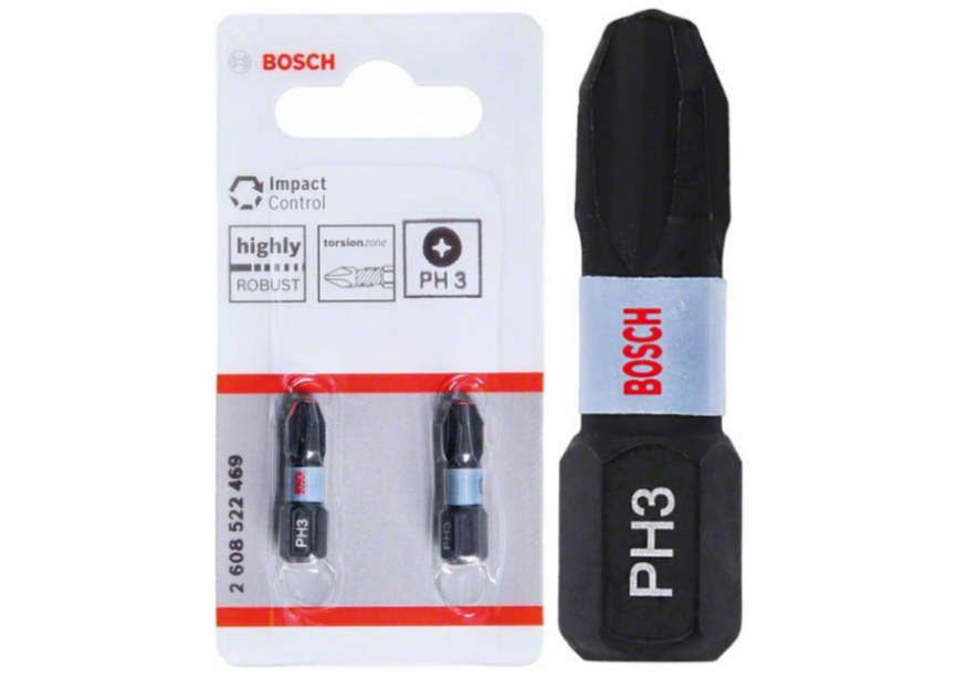 Bit impact PH3 x 25mm /2st Bosch (2.608.522.469)