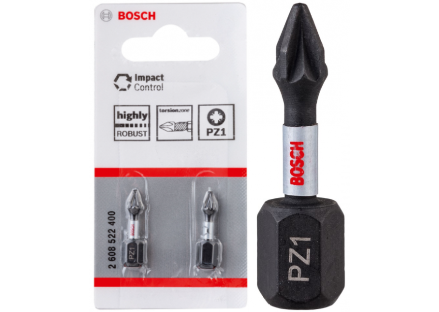 Bit impact PZ1 x 25mm /2st Bosch (2.608.522.400)