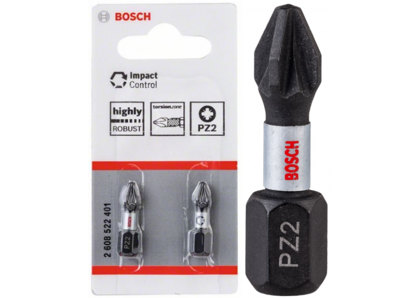 Bit impact PZ2 x 25mm /2st Bosch (2.608.522.401)