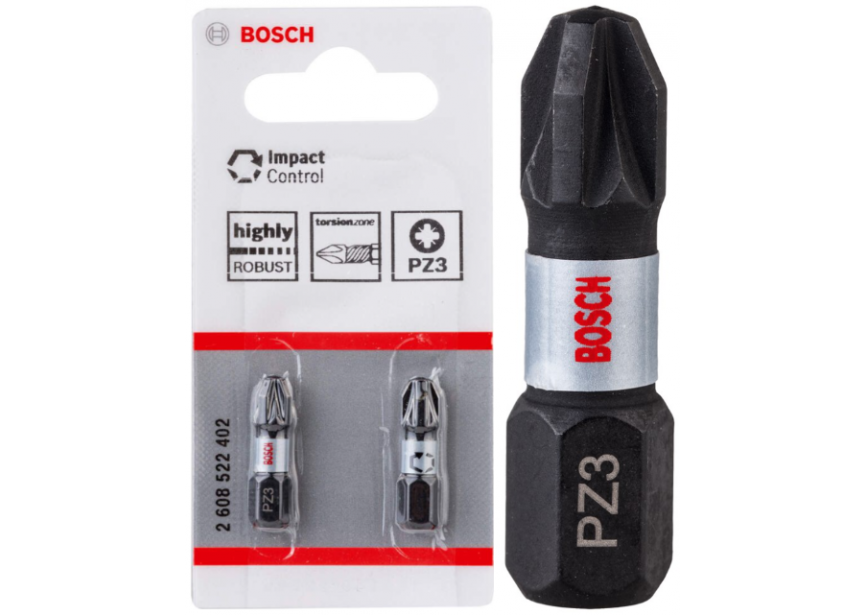 Bit impact PZ3 x 25mm /2st Bosch (2.608.522.402)